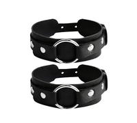 Bandas de brazo de cuero para hombre, pulseras punk, correa ajustable para el brazo superior con anillo de metal, bandas de brazo negras, accesorios de fiesta, 1, Cuero, No es una piedra preciosa