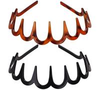 Bandas de cabeza de cráneo sin deslizamiento para el cabello dentado para mujeres (2pcs mixtas) (2pcs de color mixto)