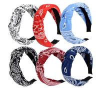 Bandas de cabeza para cabello para mujeres, diadema anudado para mujeres diademas de 6 piezas de ancho de 6 piezas anchas elegantes diadema de diadema elástica Turbante Turban Turban Band para mujere