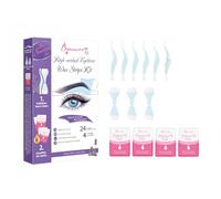 Bandas de Cera Fría Depilatoria Facial de Cejas de Arco Alto para Pieles Sensibles, 24 Tiras de Cera con 4 Toallitas Calmantes Beauty7