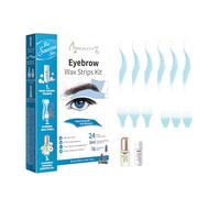Bandas de Cera Fría Depilatoria Facial de Cejas Hombres para Pieles Sensibles, 24 Tiras de Cera con 2g Polvo de Perla 3ml Aceite Esencial de Manzanilla