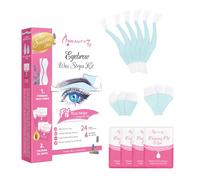 Bandas de Cera Fría Depilatoria Facial de Cejas para Pieles Sensibles, 24 Tiras de Cera con 4 Toallitas Calmantes Beauty7