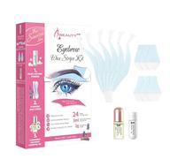 Bandas de Cera Fría Depilatoria para Depilación Facial de Cejas para Pieles Sensibles, 24 Tiras de Cera con 3ml Aceite Esencial