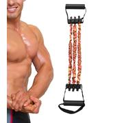 Bandas de estiramiento de entrenamiento - Estirador de resistencia con mango | Brazo espalda ejercicio de hombros cuerda elástica | látex elástico de 3 agujeros entrenamiento resistencia para yoga