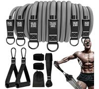 Bandas de fitness, bandas de entrenamiento ajustables con asas, accesorios de fitness antideslizantes y de alta resistencia con correa de tobillo para entrenamiento de fuerza, desarrollo muscular y