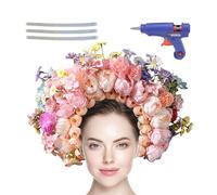 Bandas de flores para mujer, diadema de corona de flores,Bandas decorativas para el cabello | Kit de fabricación de diademas de coronas de flores, hermosas diademas de novia para fiesta de boda