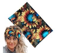 Bandas de gimnasio para mujer, bandas de ejercicio para mujer - Cintas anchas para el bohemio - Bandana con bufanda para la cabeza con polaina para deportes, correr, yoga