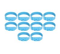 Bandas de identificación de ovejas de Cuello de Cabra de 10 Piezas Anillos de Marcado de Ganado Material PU Duradero para Equipos agrícolas y gestión de la Salud de los Animales (36cm Blue)