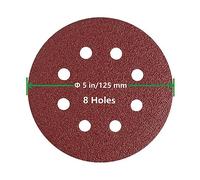 Bandas de lija, papel de lija, 10 discos de lija redondos 5 pulgadas y 8 agujeros, grano surtido: 40/60/80/100/240/320/800/1000(Grit 1500)