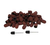 Bandas de lija para uñas de grano 120, juego de brocas para taladro de uñas con eje, cabezales de pulido y lijado para manicura, pedicura y manicura DIY, incluye 50 bandas de lija