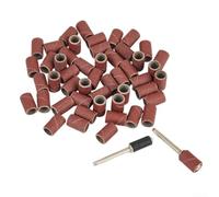 Bandas de lijado de tambor de herramienta giratoria, 50 fundas abrasivas de grano 320 con 2 mandriles para pulido y molienda de madera, resistentes al desgaste, para entusiastas del bricolaje y