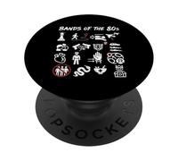 Bandas De Los 80s Rock Music Lover Rock and Roll Punk Fans PopSockets PopGrip Adhesivo