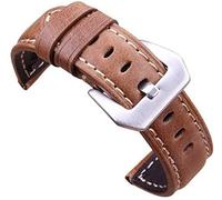 Bandas de reloj de cuero Reloj Reloj Retro Retro Genuine Leather Brown Men 20 mm 22 mm 24 mm Banda suave Strap Pin accesorios de metal de metal