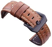 Bandas de reloj de cuero Reloj Reloj Retro Retro Genuine Leather Brown Men 20 mm 22 mm 24 mm Banda suave Strap Pin accesorios de metal de metal