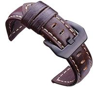 Bandas de reloj de cuero Reloj Reloj Retro Retro Genuine Leather Brown Men 20 mm 22 mm 24 mm Banda suave Strap Pin accesorios de metal de metal