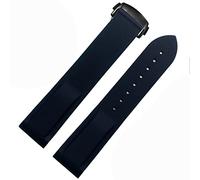 Bandas de reloj de silicona de goma de goma curvada para banda de vigilancia de marca Omega 300 Strap 20 mm de 22 mm (color: naranja-silver, 22 mm)