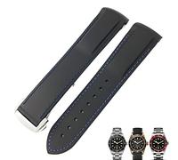 Bandas de reloj rojo azul rojo de vigilancia de 22 mm 22 mm de goma de goma para la brazalete de tudor black bay para hombres