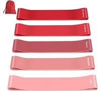 Bandas de Resistencia 100% de Látex Natural para Mujer, con 5 Niveles de Resistencia para Yoga, Pilates, Terapia Física, Estiramiento, Gimnasio en Casa, Incluye Bolsa de Transporte