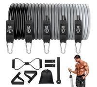 Bandas De Resistencia - Conjunto De Correas Elásticas De Entrenamiento De Gimnasio, Equipo De Ejercicio Multifunción | Diseño De Mango Antideslizante, Herramienta De Fortalecimiento De La Fuerza Para