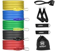 Bandas de Resistencia elásticas Crossfit 150 lbs. 12 Piezas Bandas elásticas musculación con 5 Diferentes Niveles. Gomas para Gimnasio, Yoga y Entrenamiento en casa