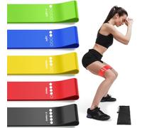 Bandas de Resistencia para Ejercicios de Resistencia, Juego de 5 Niveles de Resistencia, Bandas de Entrenamiento Multicolores para Interiores y Exteriores, Fitness, Entrenamiento de piernas
