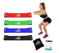 Bandas de resistencia sin latex para fitness, ejercicios rehabilitación, yoga, pilates y entrenamiento de fuerza - incluye guías de ejercicio (idioma español no garantizado)., MIX