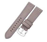 Bandas de vigilancia de la piel de vaca 18 20 22 24 mm Women Men Lanzamiento rápido Compatible con Gear Sam S3 S3 Genuine Leather Vintage Watch Band Strap ( Color : Gray silver buckle , Size : 18mm )