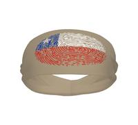 Bandas Deportivas con la Bandera de Chile para Hombre y Mujer, Banda Absorbente de algodón Absorbente, Ideal para Yoga y Ciclismo.