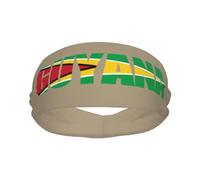 Bandas Deportivas con la Bandera de Guyana, Texto guyanés, Arte de Palabras, para Hombre y Mujer, Banda para el Sudor de algodón Absorbente, Ideal para Yoga y Ciclismo.
