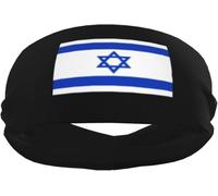 Bandas deportivas con la bandera de Israel para hombre y mujer, muñequeras y diademas elásticas antideslizantes para baloncesto, tenis, entrenamiento, gimnasio y yoga. Absorbentes y transpirables (neg