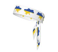 Bandas deportivas para la cabeza con diseño de mapa de la bandera de Ucrania, bandanas para entrenamiento, bandas atléticas para correr, tenis