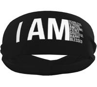 Bandas Deportivas Soy Valiente, Soy Fuerte, Soy Bendecido para Hombre y Mujer. Muñequeras y Diademas elásticas Antideslizantes para Baloncesto, Tenis, Entrenamiento, Gimnasio y Yoga. Absorbentes y t