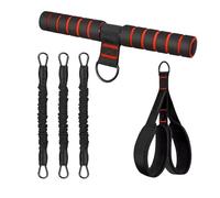 Bandas elásticas con empuñaduras,Equipo para abdominales con 3 tubos ajustables - Banda plegable con asas para pies - Para entrenamiento abdominales cintura brazos Core piernas pilates