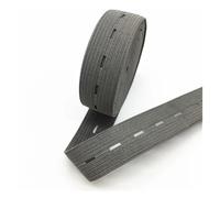 Bandas elásticas con orificio de 20mm, extensores planos, pantalones ajustables fuertes, bandas elásticas for la cintura, accesorios de costura de prendas DIY, 1-5M(Dark Gray,20mm 1meter)