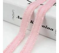 Bandas elásticas de colores de 5, 10, 20 y 45 yardas, 13 mm, para coser ropa interior, tirantes de sujetador, adornos de encaje decorativos, color rosa c