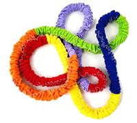 Bandas elásticas de Ejercicio de Color arcoíris de 9, 8 pies, Equipo de educación física para Trabajo en Equipo para niños Actividades de Grupo de Juego al Aire Libre