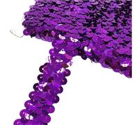 Bandas elásticas de lentejuelas de 2 yardas, cinta de encaje de 20 mm, bandas de lentejuelas for coser a mano y accesorios de bricolaje.(Deep purple)