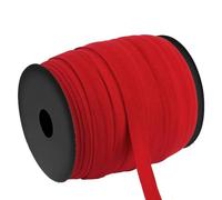 Bandas elásticas de nailon para ribetes, correas para prendas, ribetes para textiles del hogar, tiras para ribetes, 1,5 cm (03 rojo), ancho 1,5 cm, 100 m de largo por rollo
