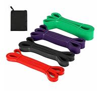 Bandas Elásticas Fitness/Bandas de Resistencia, Set de 4 Cintas Elásticas Fitness y Musculación de Látex, Bandas Elásticas Musculacion Resistance Bands de Caucho Natural para Yoga Pilates Crossfit