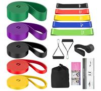 Bandas Elasticas Fitness Musculacion 14 in 1 Gomas Cintas Resistencia Ejercicios Resistance Bands Ligas Dominadas Pilates Entrenamiento Fuerza Gimnasio Fisioterapia Musculación con Anclaje de Puerta