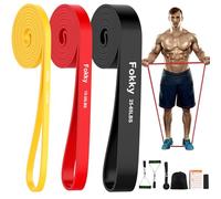 Bandas Elasticas Musculacion, 3 Niveles Diferentes de Gomas Elasticas Musculacion,Cintas Elasticas Musculacion con Bolsa de Transporte para Entrenar Powerlifting Fitness Yoga