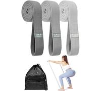 Bandas elasticas musculacion largas, Set de 3 Banda Elastica Fitness de Tela con Guía Entrenamiento y Bolsa Almacenamiento, Bandas de Resistencia para Yoga, Pilates, Entrenamiento de Fuerza, Fitness