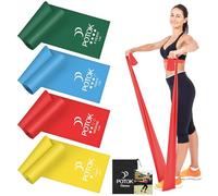 Bandas Elásticas Musculacion, Set de 4 Bandas de Resistencia Fitness sin Látex para Hombre, Mujer, Ejercicios de Musculares, Glúteos, Piernas, Fémur y Yoga en Casa y Gym