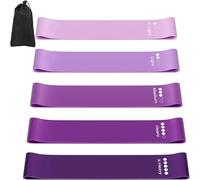 Bandas elasticas musculacion, Set de 5 Banda Elastica Fitness, Bandas elasticas Fitness con Guía Entrenamiento y Bolsa Almacenamiento, Bandas de Resistencia para Yoga, Pilates, Fitness, estiramientos