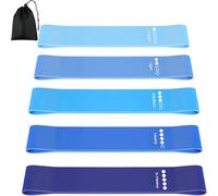 Bandas elasticas musculacion, Set de 5 Banda Elastica Fitness, Bandas elasticas Fitness con Guía Entrenamiento y Bolsa Almacenamiento, Bandas de Resistencia para Yoga, Pilates y estiramientos