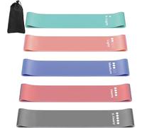 Bandas elasticas musculacion, Set de 5 Banda Elastica Fitness, Bandas elasticas Fitness con Guía Entrenamiento y Bolsa Almacenamiento, Bandas de Resistencia para Yoga, Pilates, Fitness, estiramientos