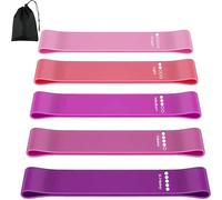 Bandas elasticas musculacion, Set de 5 Banda Elastica Fitness, Bandas elasticas Fitness con Guía Entrenamiento y Bolsa Almacenamiento, Bandas de Resistencia para Yoga, Pilates y estiramientos