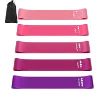 Bandas elasticas musculacion, Set de 5 Banda Elastica Fitness, Bandas elasticas Fitness con Guía Entrenamiento y Bolsa Almacenamiento, Bandas de Resistencia para Yoga, Pilates, Fitness, estiramientos