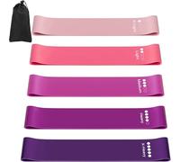 Bandas elasticas musculacion, Set de 5 Banda Elastica Fitness, Bandas elasticas Fitness con Guía Entrenamiento y Bolsa Almacenamiento, Bandas de Resistencia para Yoga, Pilates y estiramientos