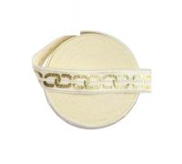 Bandas elásticas para coser, Adorno for costura, cadena de chinlon spandex 5/8 pulgada, estampado dorado multicolor, 2-10 yardas(Chain Ivory,2 Yards)